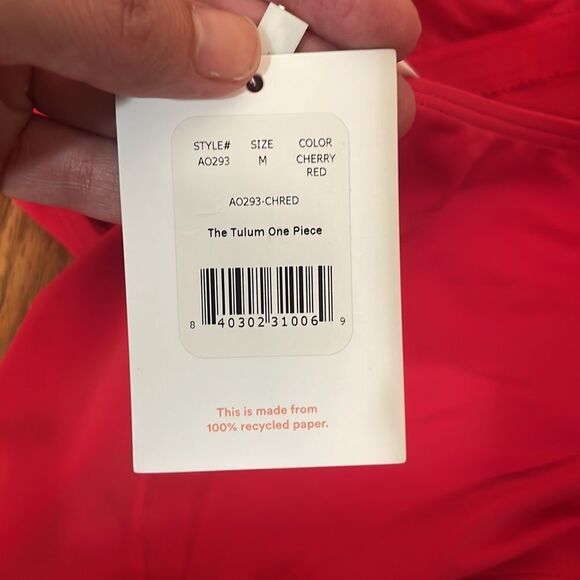 Andie The Tulum One Piece Swimsuit Cherry Red size M NWT - Picture 4 of 9